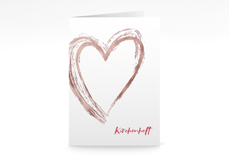 Kirchenheft Hochzeit Liebe A5 Klappkarte hoch rosegold