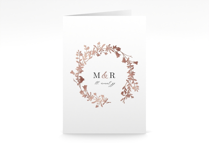 Kirchenheft Hochzeit Filigree A5 Klappkarte hoch rosegold