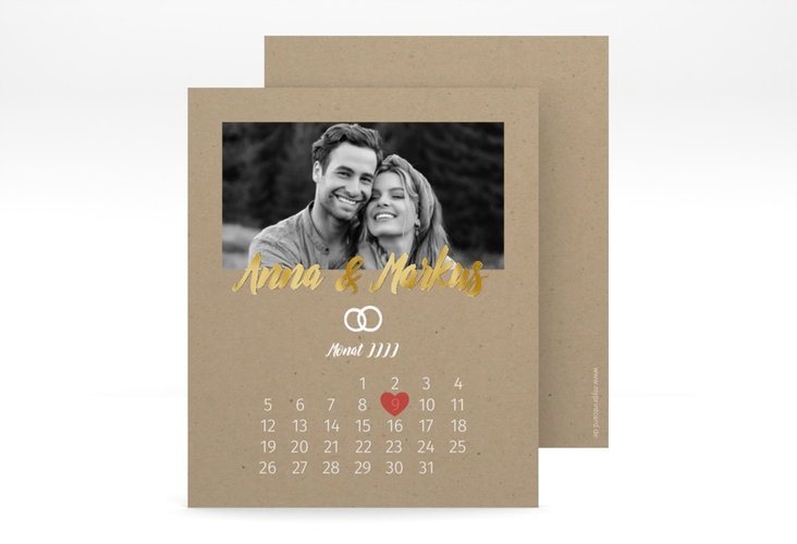 Save the Date-Kalenderblatt Icons Kalenderblatt-Karte gold