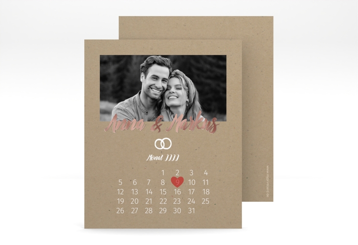 Save the Date-Kalenderblatt Icons Kalenderblatt-Karte rosegold