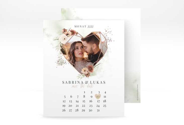 Save the Date-Kalenderblatt Odeur Kalenderblatt-Karte rosegold