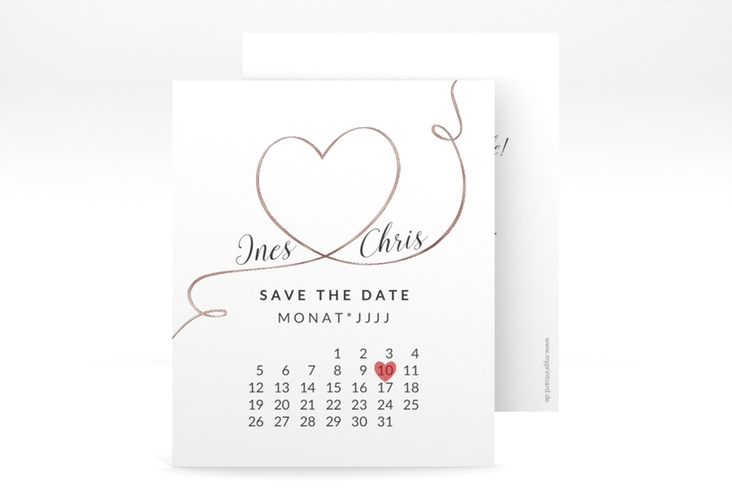 Save the Date-Kalenderblatt Dolce Kalenderblatt-Karte rosegold