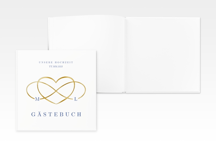 Gästebuch Creation Hochzeit Infinity 20 x 20 cm, Hardcover gold