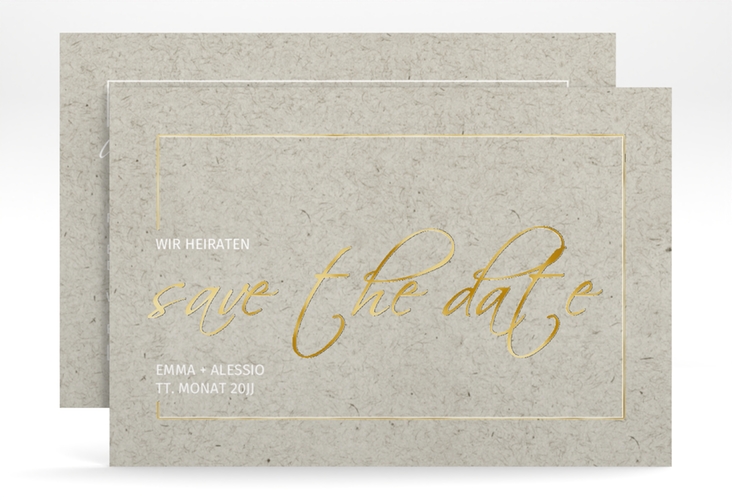 Save the Date-Karte Simple Line A6 Karte quer gold