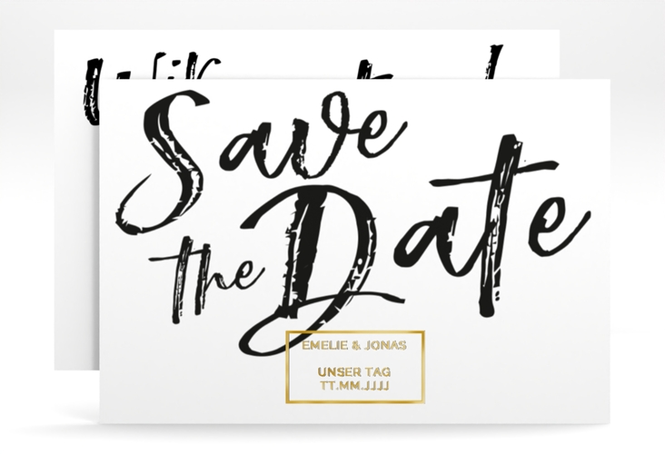 Save the Date-Karte Words A6 Karte quer gold