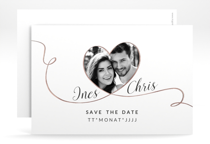 Save the Date-Karte Hochzeit Dolce A6 Karte quer rosegold