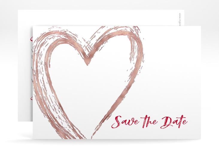 Save the Date-Karte Liebe A6 Karte quer rosegold