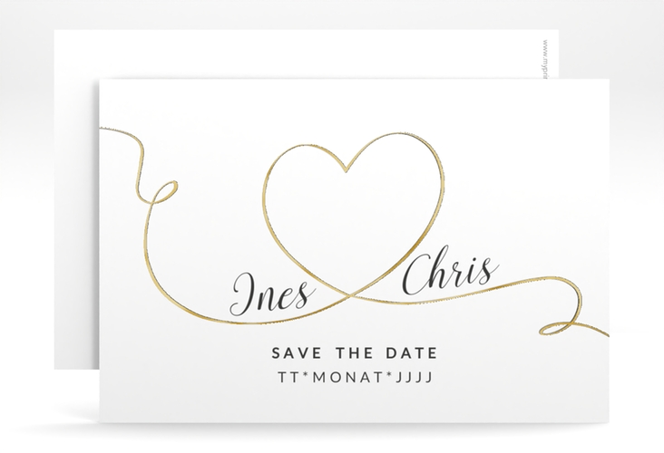 Save the Date-Karte Hochzeit Dolce A6 Karte quer gold