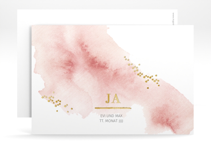 Save the Date-Karte Pastell A6 Karte quer gold