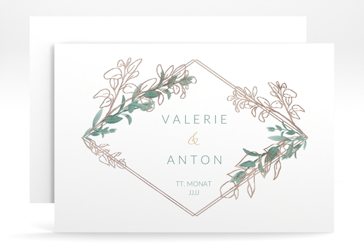 Save the Date-Karte Verde A6 Karte quer rosegold