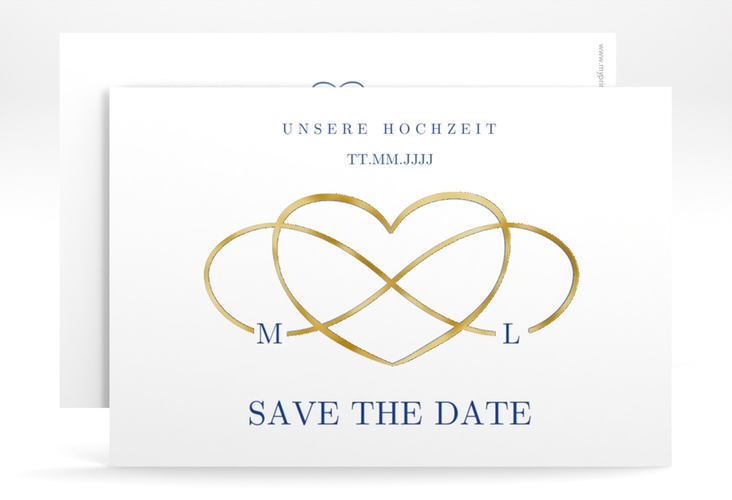 Save the Date-Karte Infinity A6 Karte quer gold