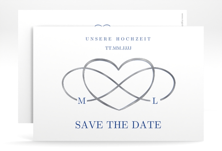 Save the Date-Karte Infinity A6 Karte quer silber