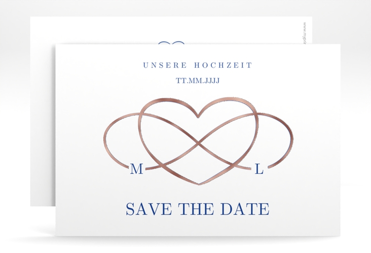 Save the Date-Karte Infinity A6 Karte quer rosegold