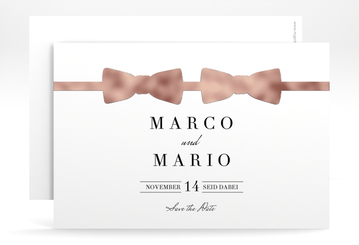 Save the Date-Karte Suits A6 Karte quer rosegold