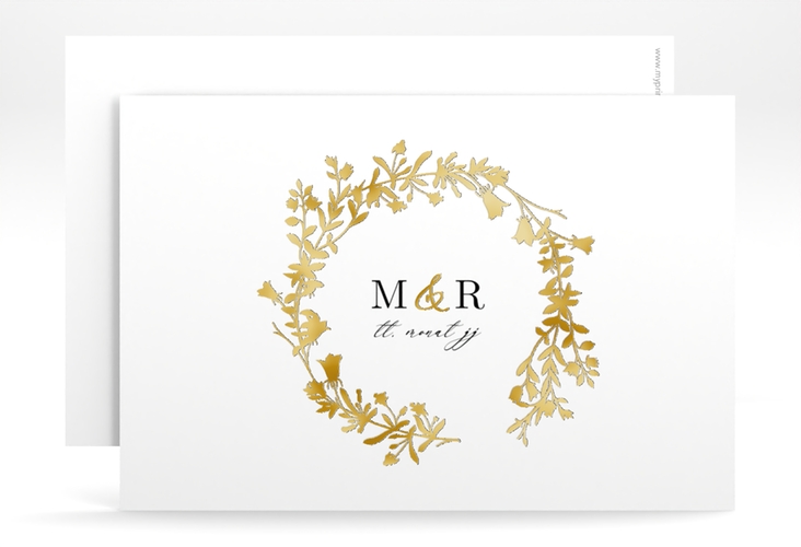 Save the Date-Karte Filigree A6 Karte quer gold