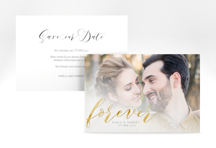 Save the Date-Karte Promise A6 Karte quer gold