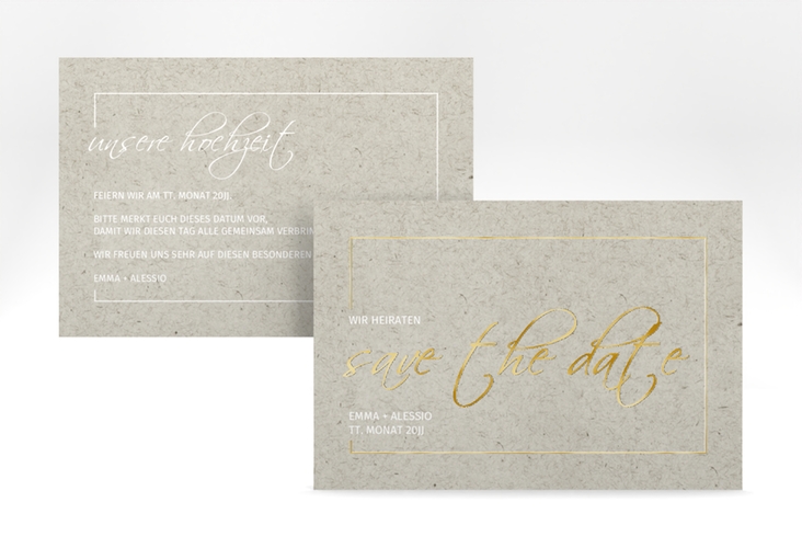 Save the Date-Karte Simple Line A6 Karte quer gold