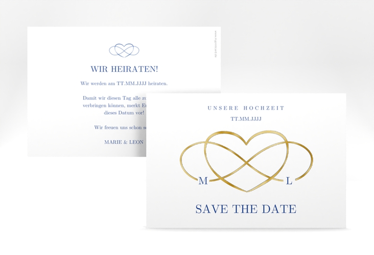 Save the Date-Karte Infinity A6 Karte quer gold