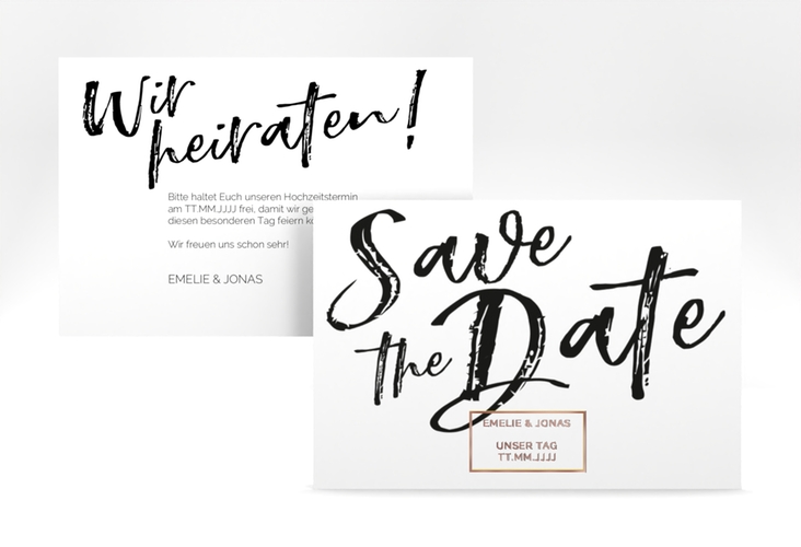 Save the Date-Karte Words A6 Karte quer rosegold