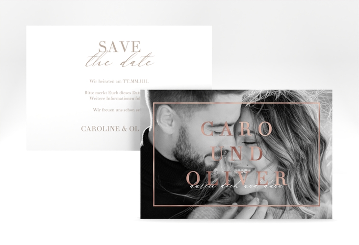 Save the Date-Karte Moment A6 Karte quer rosegold