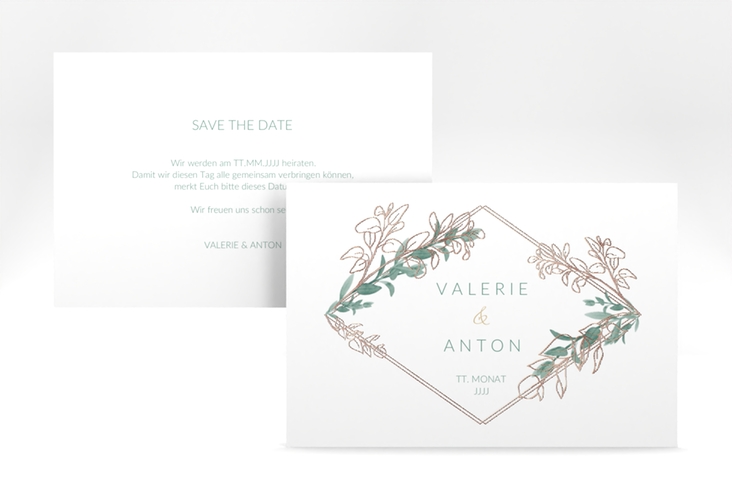 Save the Date-Karte Verde A6 Karte quer rosegold