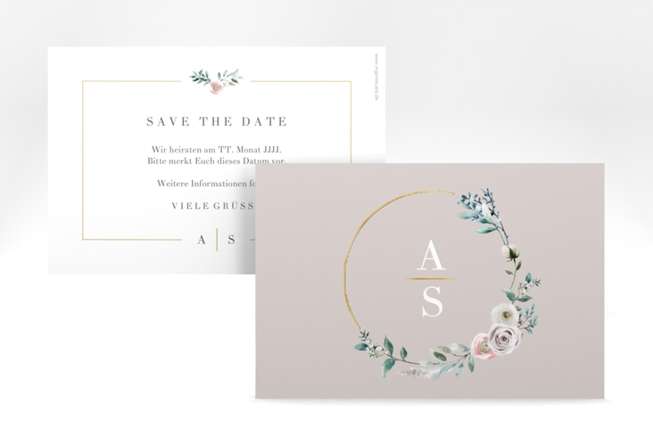 Save the Date-Karte Symphonie A6 Karte quer gold