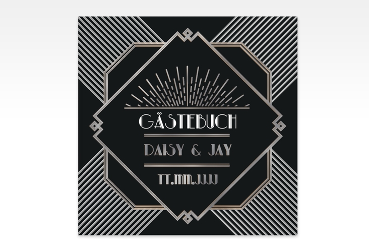 Gästebuch Creation Gatsby 20 x 20 cm, Hardcover silber