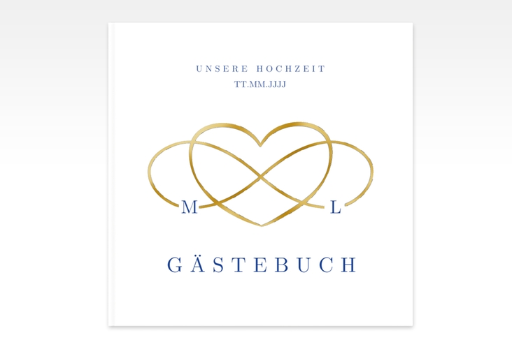 Gästebuch Creation Hochzeit Infinity 20 x 20 cm, Hardcover gold