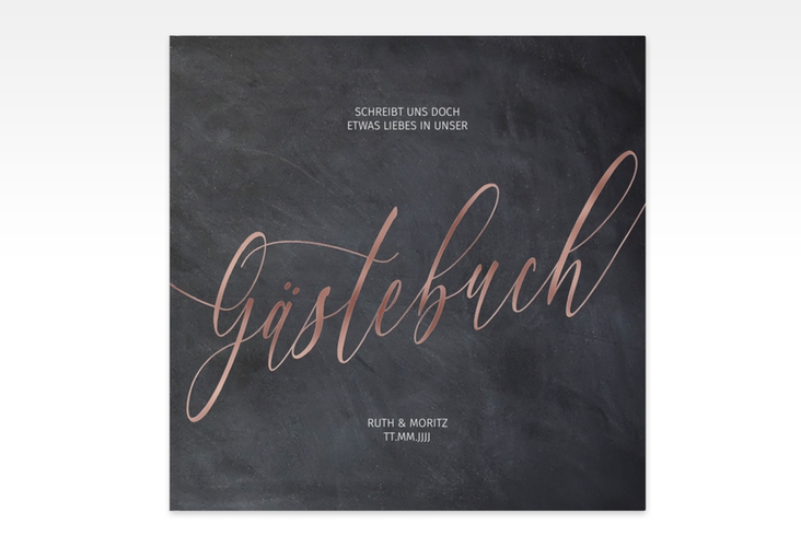 Gästebuch Creation Chalkboard 20 x 20 cm, Hardcover rosegold