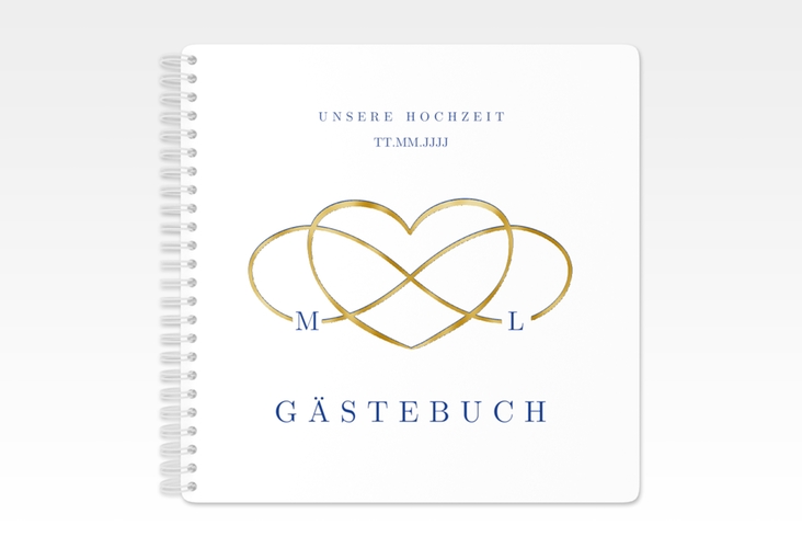 Gästebuch Hochzeit Infinity Ringbindung gold