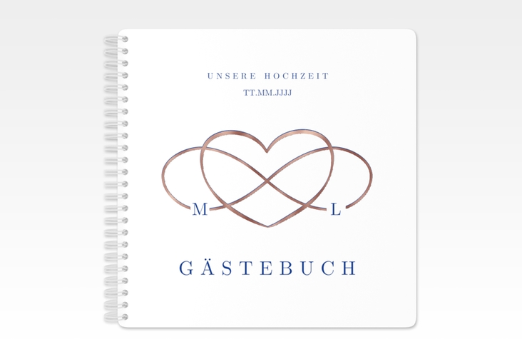 Gästebuch Hochzeit Infinity Ringbindung rosegold