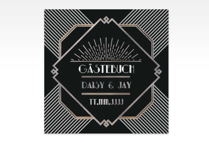 Gästebuch Creation Gatsby 20 x 20 cm, Hardcover silber