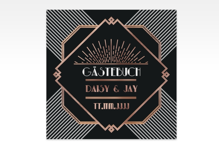 Gästebuch Creation Gatsby 20 x 20 cm, Hardcover rosegold