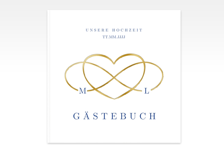 Gästebuch Creation Hochzeit Infinity 20 x 20 cm, Hardcover gold