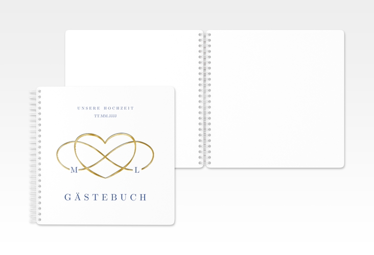 Gästebuch Hochzeit Infinity Ringbindung gold