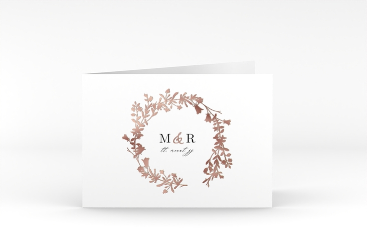 Danksagungskarte Hochzeit Filigree A6 Klappkarte quer rosegold