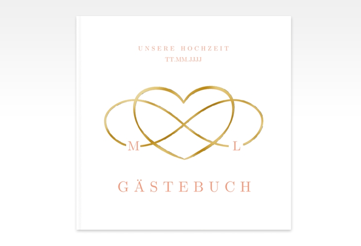 Gästebuch Creation Hochzeit Infinity 20 x 20 cm, Hardcover apricot gold