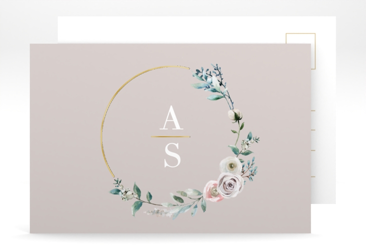 Save the Date-Postkarte Symphonie A6 Postkarte rosa gold