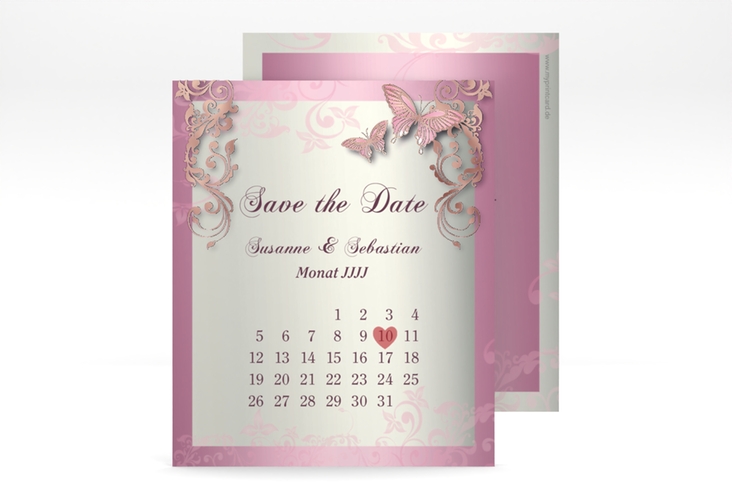 Save the Date-Kalenderblatt Toulouse Kalenderblatt-Karte rosa rosegold