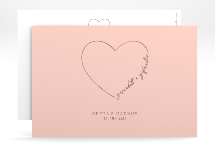 Save the Date-Karte Lebenstraum A6 Karte quer rosa rosegold