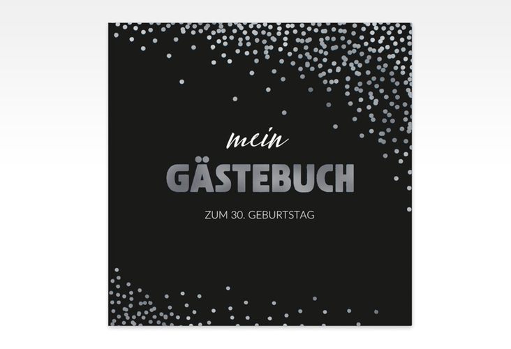 Gästebuch Creation Geburtstag Glitzer 20 x 20 cm, Hardcover blau silber