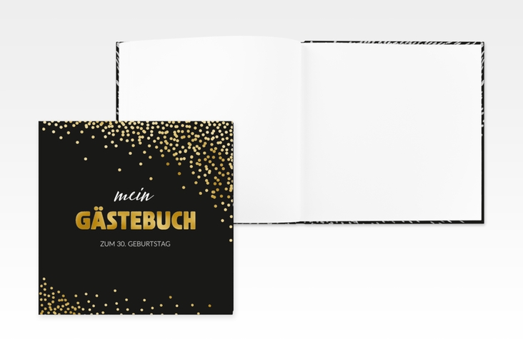 Gästebuch Creation Geburtstag Glitzer 20 x 20 cm, Hardcover grau gold