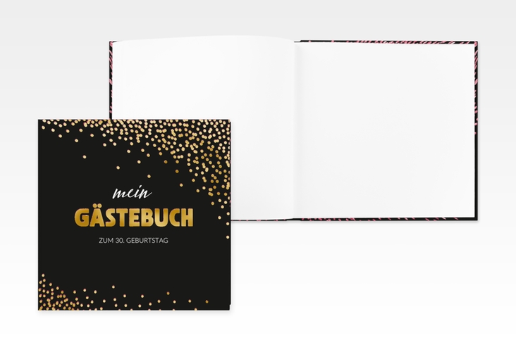 Gästebuch Creation Geburtstag Glitzer 20 x 20 cm, Hardcover pink gold