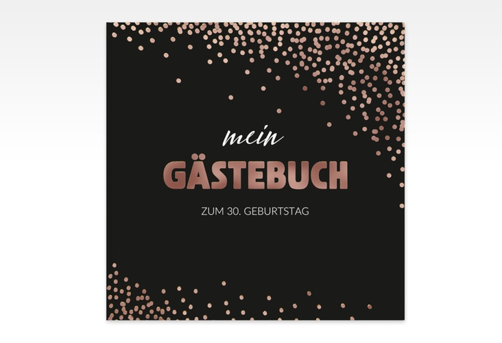 Gästebuch Creation Geburtstag Glitzer 20 x 20 cm, Hardcover gold rosegold