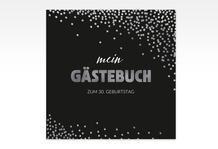 Gästebuch Creation Geburtstag Glitzer 20 x 20 cm, Hardcover grau silber