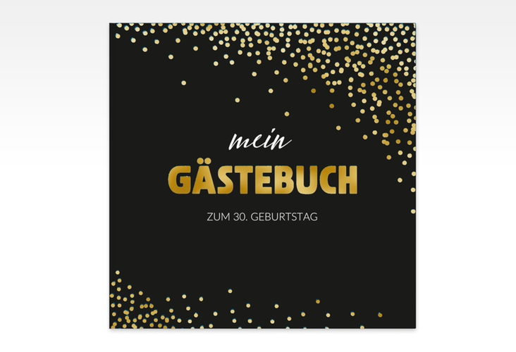 Gästebuch Creation Geburtstag Glitzer 20 x 20 cm, Hardcover blau gold