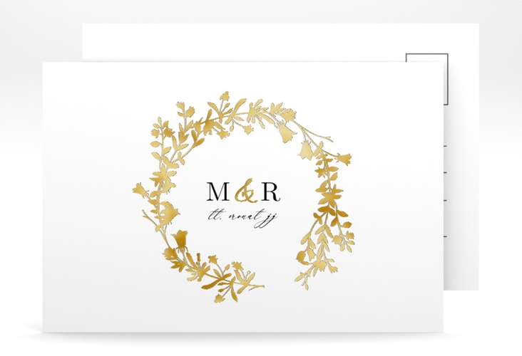 Save the Date-Postkarte Filigree A6 Postkarte weiss gold