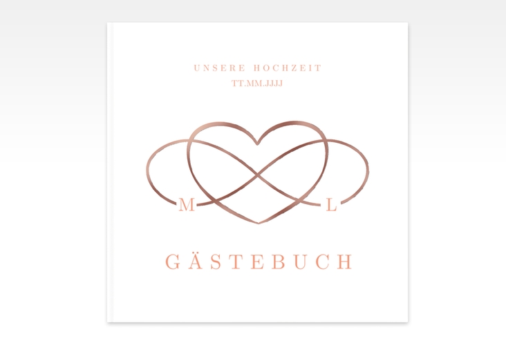 Gästebuch Creation Hochzeit Infinity 20 x 20 cm, Hardcover apricot rosegold