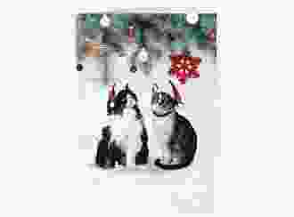 Weihnachtskarte Catmas A6 Klappkarte hoch mit lustigem Katzen-Motiv