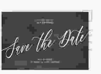 Save the Date-Postkarte Chalkboard A6 Postkarte schwarz veredelt